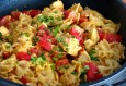 Farfalle met zalm curry