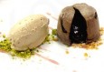 Warm chocoladetaartje met lopende vulling