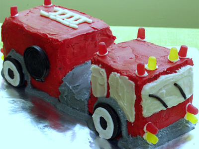 Brandweerwagen verjaardagstaart